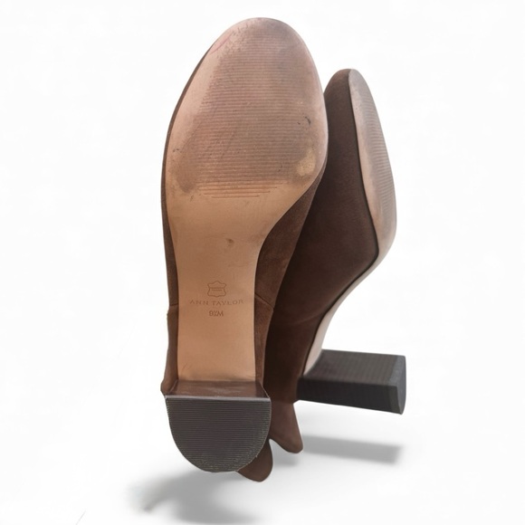 Anne Klein Chestnut Suede Heeled Boots - Picture 2 of 2
